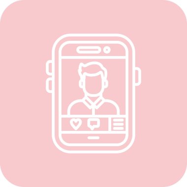 kalp uygulaması simgesi olan akıllı telefon, ana hatlı vektör çizimi