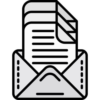 Mesaj var. Web simgesi basit illüstrasyon