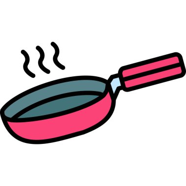 kızartma tavası simge vektör çizim