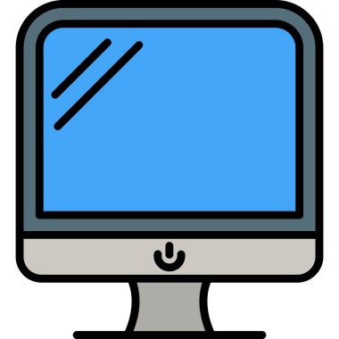 Bilgisayar monitörü. Vektör simgesi. resimleme.