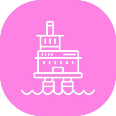 deniz feneri ikonu vektör illüstrasyonu