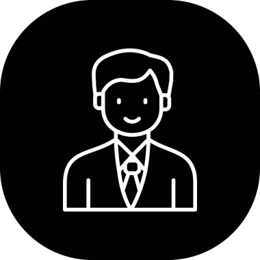 İş adamı avatar simgesi vektör illüstrasyonu