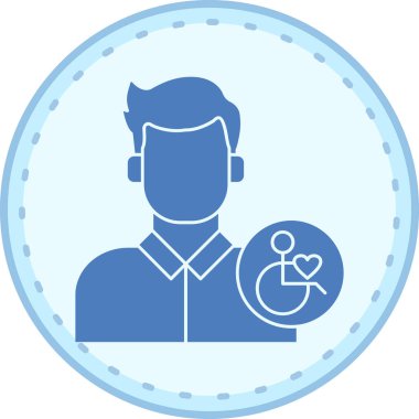 İnsan ve doktor ikonunun vektör çizimi, düzenlenebilir