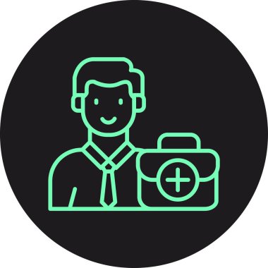 Doktor Web simgesi, basit vektör illüstrasyonu