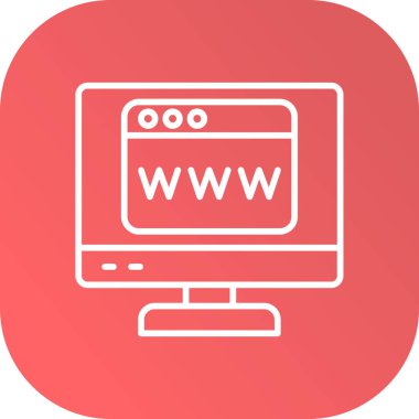 Ağ simgesi. Web sayfası simgesinin vektör illüstrasyonu