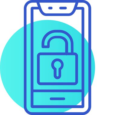 telefon kilidi ikon vektör illüstrasyonu
