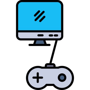 Video oyun konsolu simgesi. dış hat video oyun konsolu vektör simgesi rengi düz izole