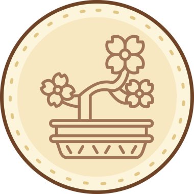 Bir bitki simgesinin vektör illüstrasyonu