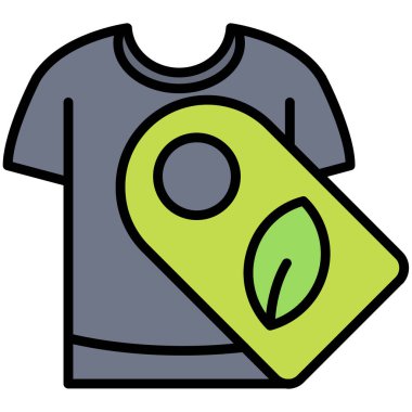 Kumaş kumaş gömlek simgesi ile doldurulmuş dış hat biçimi