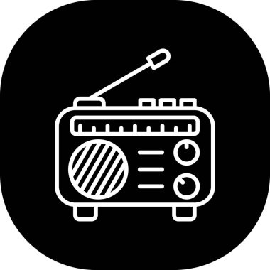 Radyo simgesi, vektör illüstrasyonu