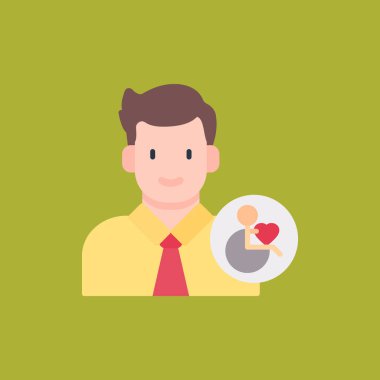 işadamı vektörü düz renk simgesi