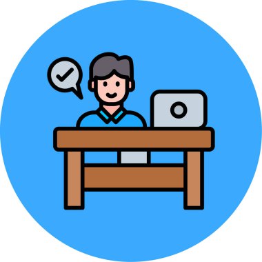 Çağrı merkezi operatör simgesi renk ana hatları vektörü