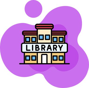 Kütüphane simge vektör çizim