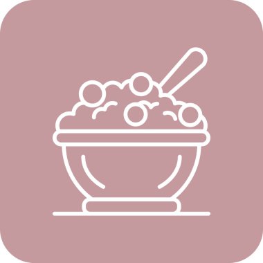 Yemek çizgisi ve simgesi olan kase