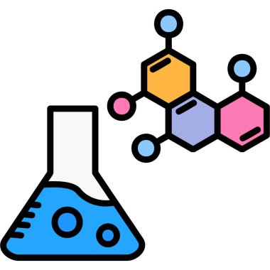Kimya laboratuarı simgesi - taslak biçimi