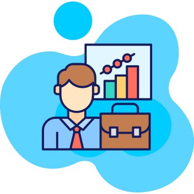Grafik vektör illüstrasyonlu iş adamı