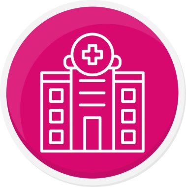 Hastane. Web simgesi basit illüstrasyon