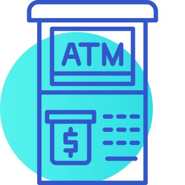 ATM 'de. Web simgesi basit illüstrasyon