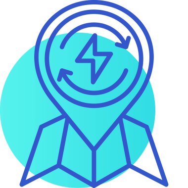 Bir harita simgesinin vektör illüstrasyonu