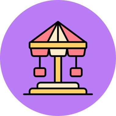 Bir çadır simgesinin vektör illüstrasyonu