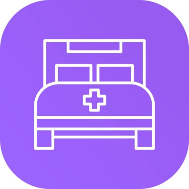 vektör yatak simgesi, basit illüstrasyon