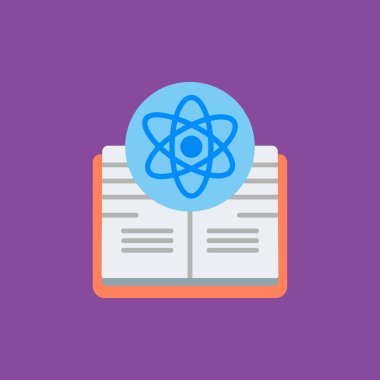 vektör modern düz mavi yuvarlak simge atom sembolü