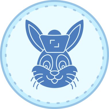 Doldurulmuş hayvan tavşan paskalya ikonu - taslak biçimi