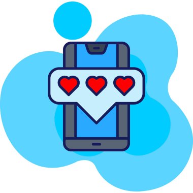 akıllı telefon simgesine sahip mobil kalp