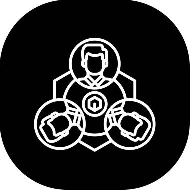 İnsan ve veri analiz kavramının vektör illüstrasyon simgesi