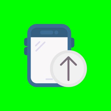 Ekranında boş bir çıkartma olan akıllı telefon vektörü. vektör illüstrasyonu