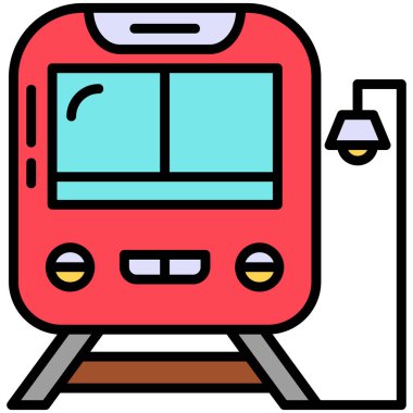 Tren ikonu. Web için metro vektör simgesinin basit illüstrasyonu