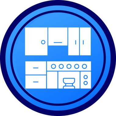 Mutfak ikonu. Web için basit bir mutfak vektör simgesi çizimi