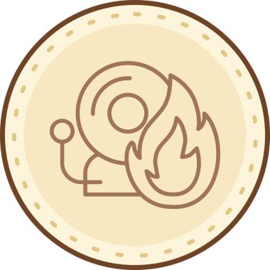 Bir ateş simgesinin vektör illüstrasyonu