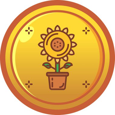 ayçiçeği ikonu. Web için ayçiçeği vektör simgelerinin basit çizimi