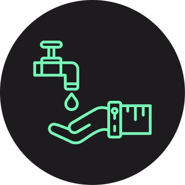 Bir su damlası simgesi ile musluk