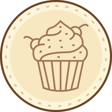 Çikolatalı kek, vektör illüstrasyonu