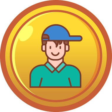 Yuvarlak paralı bir adamın vektör çizimi