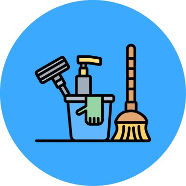 Temizlik fırçası. Basit illüstrasyon