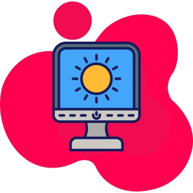 Monitör. Web simgesi basit illüstrasyon