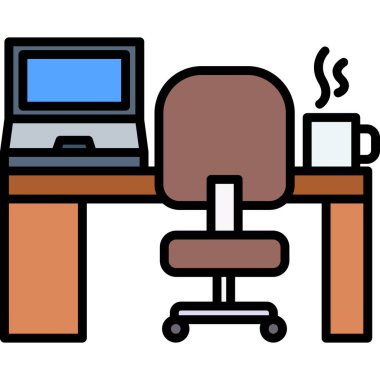 işyeri ofis simgesi, vektör illüstrasyon tasarımı