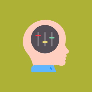 Fişi olan bir insan kafası. düz biçim simgesi