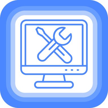 dizüstü bilgisayar onarım servis simgesi - taslak biçimi