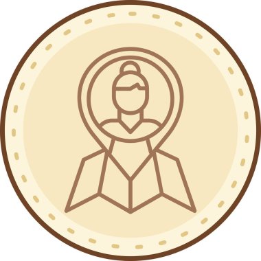 Kadın. Web simgesi basit illüstrasyon