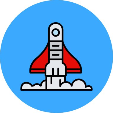 roket ikonu vektör illüstrasyonu