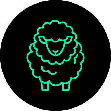 Koyun simgesi, vektör illüstrasyonu basit tasarım