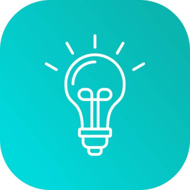 Eşsiz Ampul Vektör Satırı Simgesi