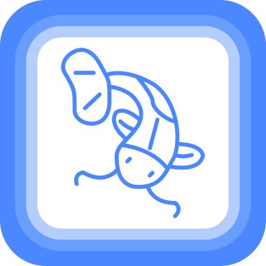 Mavi ve beyaz bir ikonun vektör illüstrasyonu