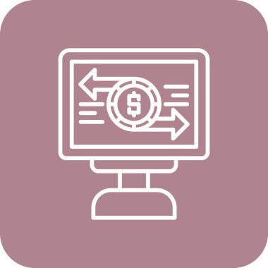 Dolar işareti ve vektör illüstrasyonuyla ekranı izle