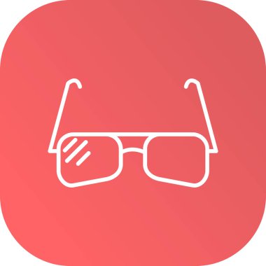 gözlük ve gözlük yassı simge, vektör, illüstrasyon