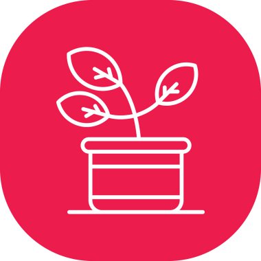 çiçek saksısı simgesi, vektör illüstrasyonu